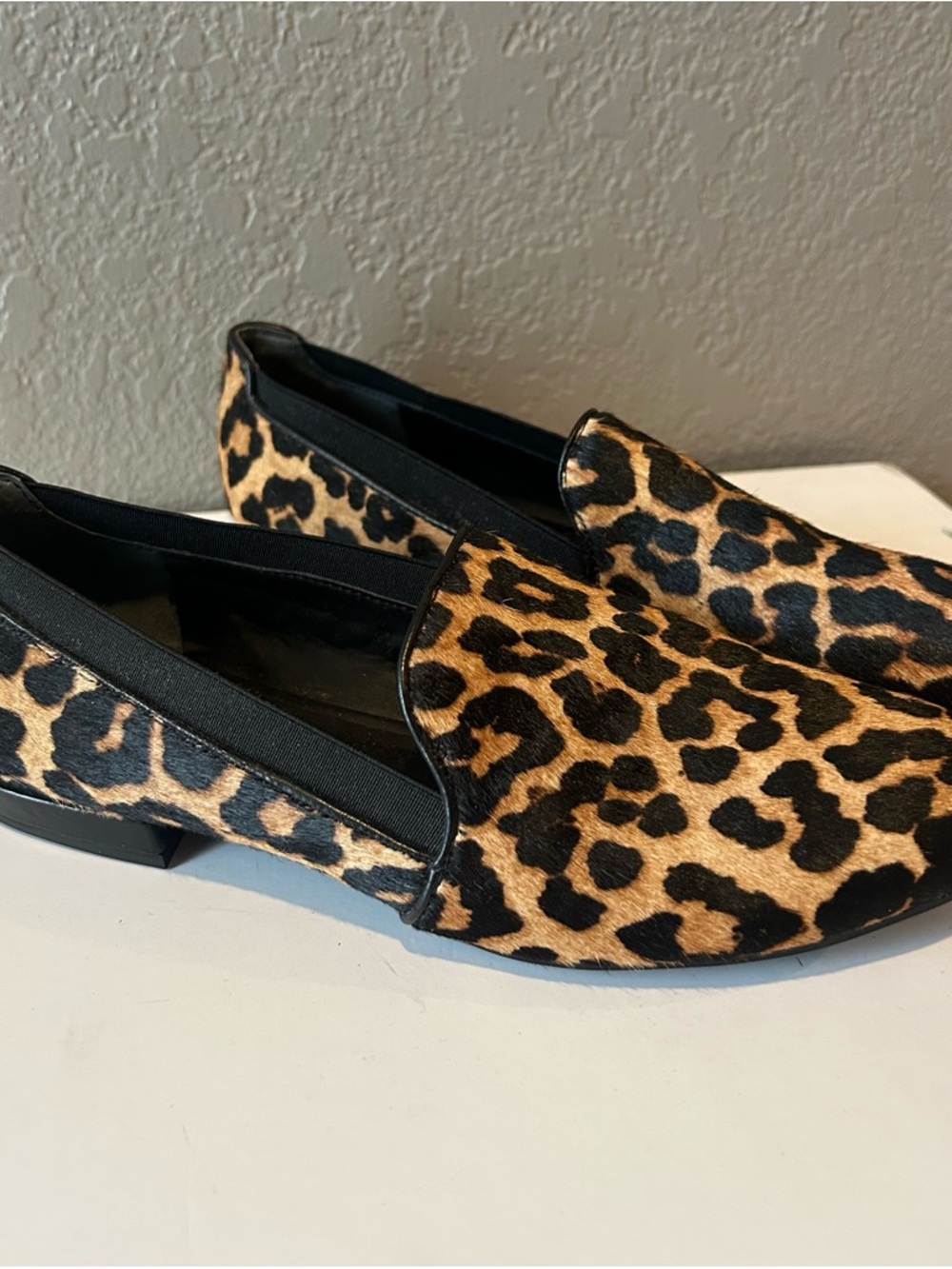 FRANCO SARTO Leopard Print Slip-On Loafers - Black & Tan